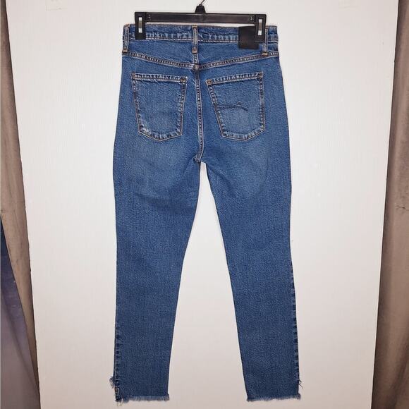 Nobody True Jean High Rise Relaxed Skinny 28 Step Up Raw Hem Fray Medium Rinse - Picture 10 of 10